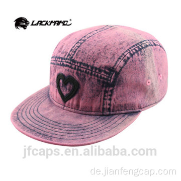 Liebe Applique Denim rosa Snapback HipHop flache Kappe